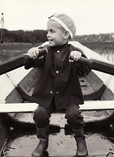 Torgny in Uncle Sven’s rowing boat in Lake Helgum