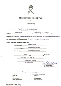 Certificate of military service