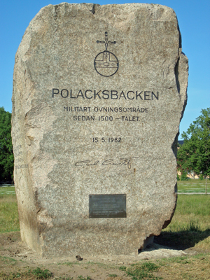 Memory stone at Polacksbacken in Uppsala, Sweden