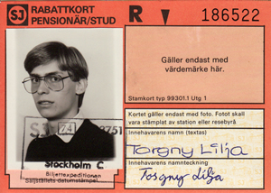 Torgny’s ID for train transportation