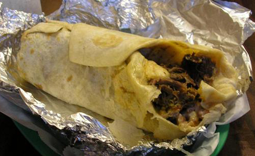 Beefy burrito with minced meat