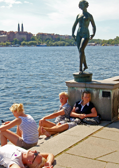 Tourists at Stockholm City Hall, Sweden