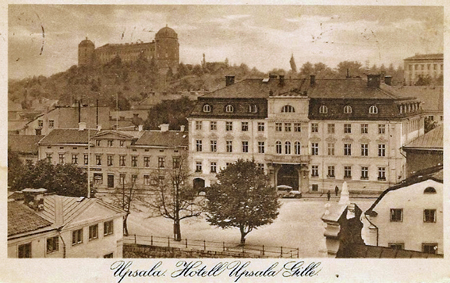 Hotel Gillet in Uppsala, Sweden on a postcard from 1920