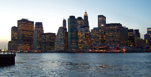 Lower Manhattan and East River