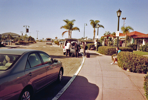 Cars outside Santa Barbara domestic airport