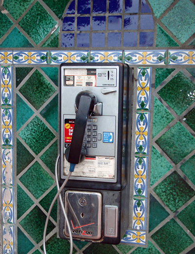 Telephone booth on State St. in Santa Barbara