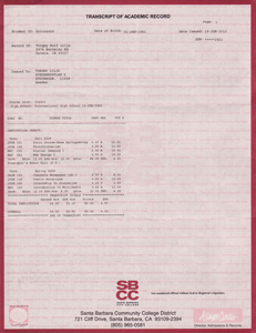 SBBC transcript of records
