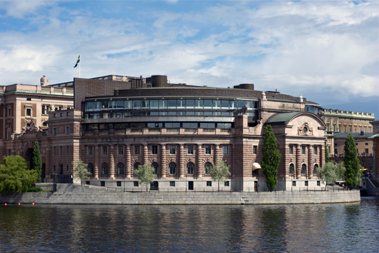 The Swedish Parliament on Helgeandsholmen in Stockholm