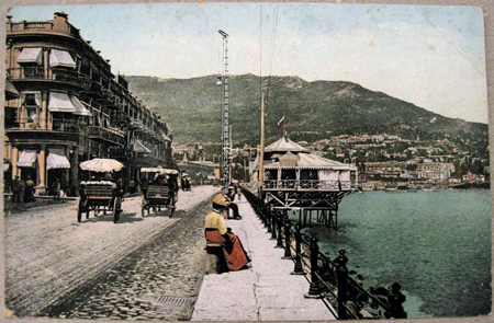 Postcard of the promenade along the beach in Yalta, Russia